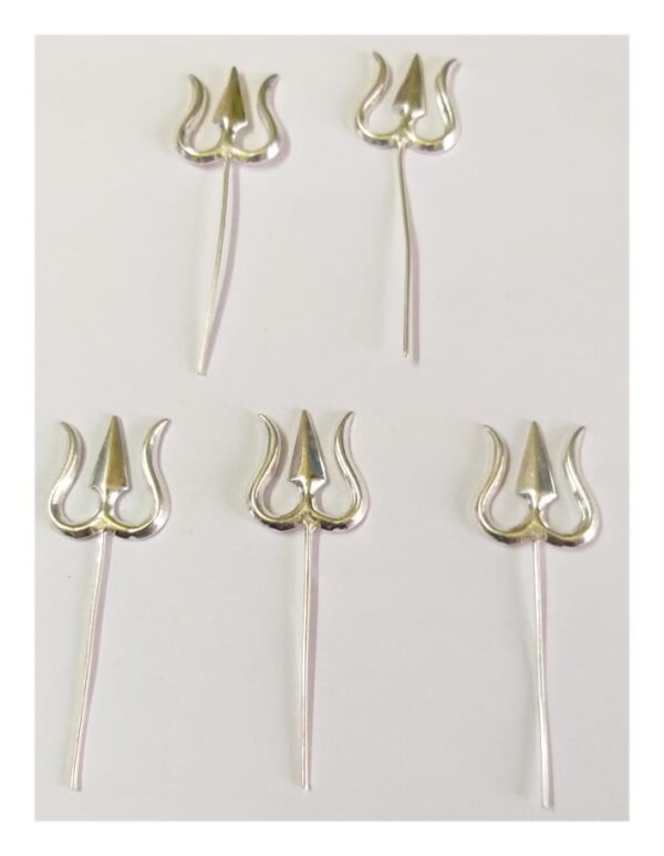 Pure Silver Trishul 2.25 _inch_Set of 02